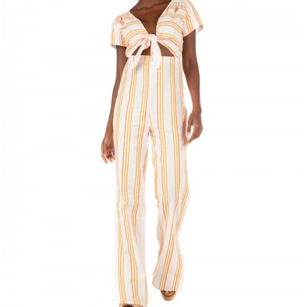 Kendal and Kylie striped cutout jumpsuit